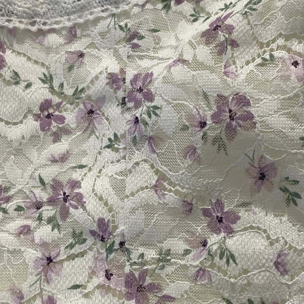 Y2K Babydoll Fairy Lace Floral Top Whimsical Small Festival Lace Up Front - Picture 3 of 8